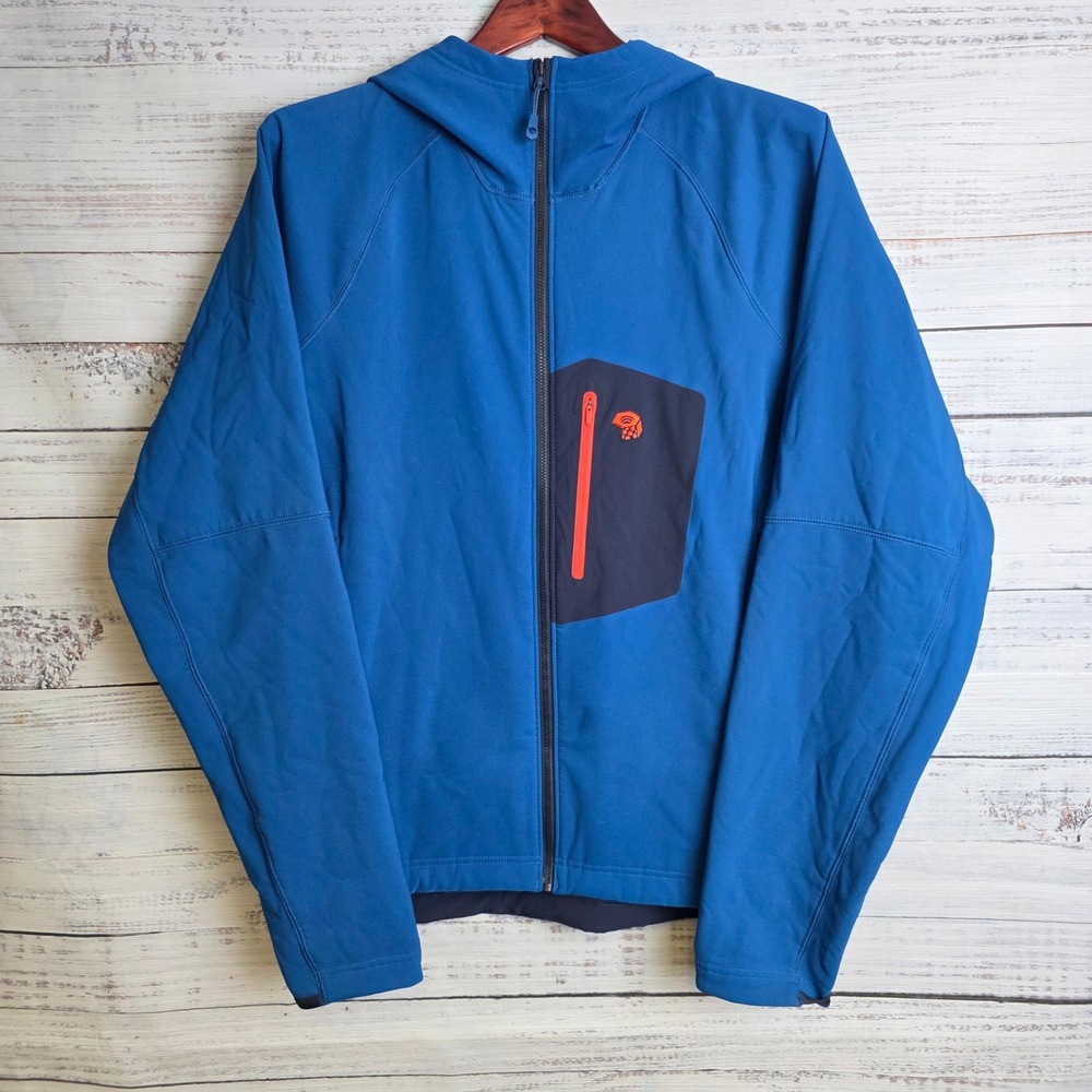 Mountain Hardwear Mens Medium Keele Hoody Softshell Fleece Lined Full Zip Jacket - Picture 2 of 10